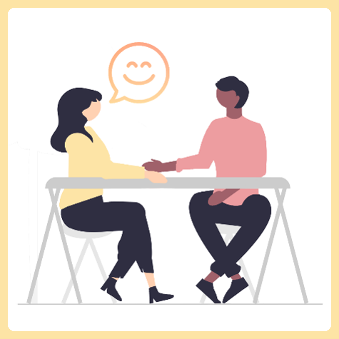 One staff member discussing their shift rating with their manager